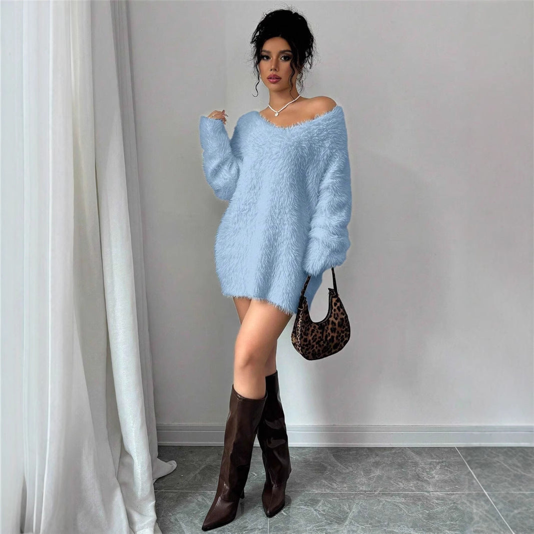 Pull Tricoté Col V Uni : Intemporel et Élégant