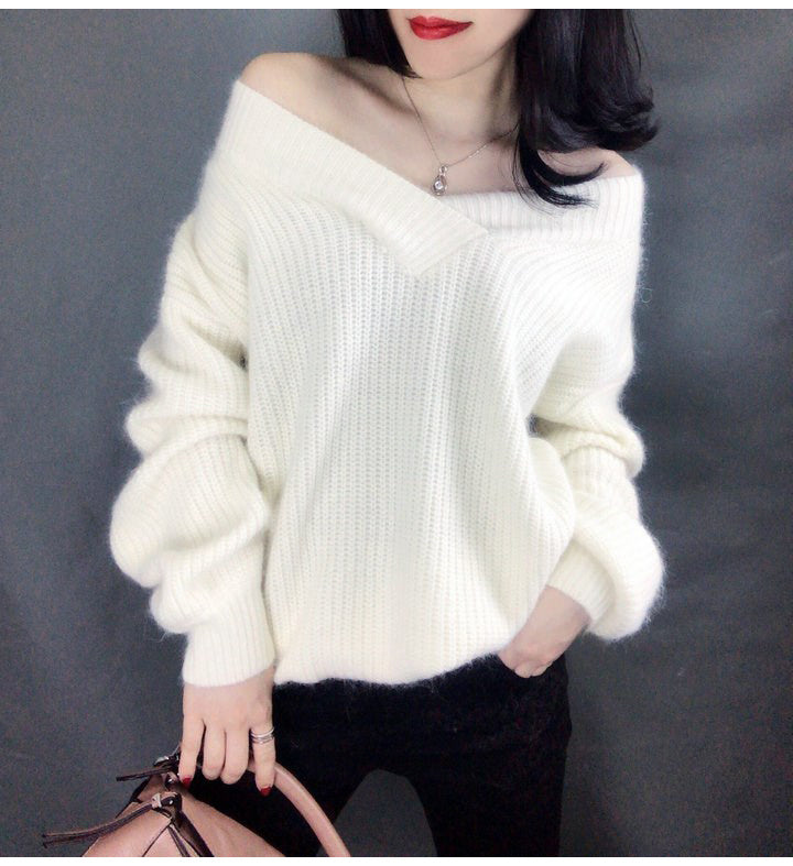 Pull Oversize Col V : Chaleur et Élégance Décontractée