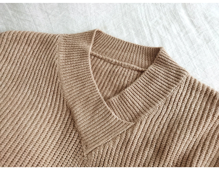 Pull Oversize Col V : Chaleur et Élégance Décontractée