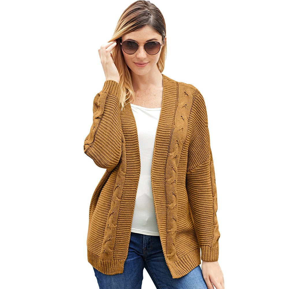 Cardigan Chauve-Souris Tricoté À Côtes : Confort Ample et Élégance Plus-Size