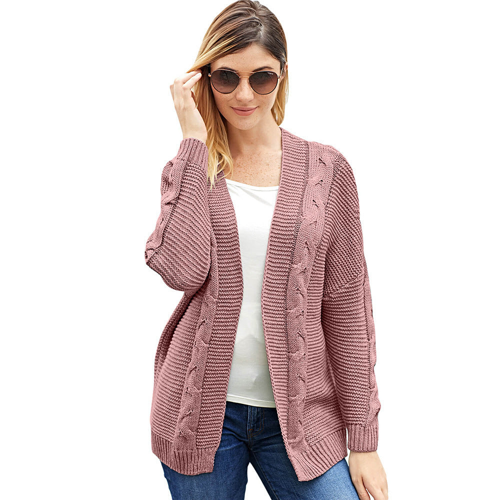 Cardigan Chauve-Souris Tricoté À Côtes : Confort Ample et Élégance Plus-Size