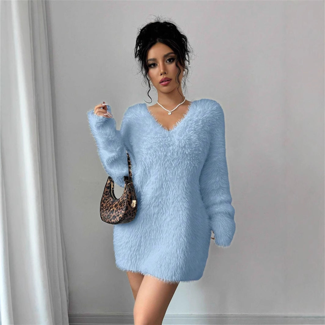 Pull Tricoté Col V Uni : Intemporel et Élégant