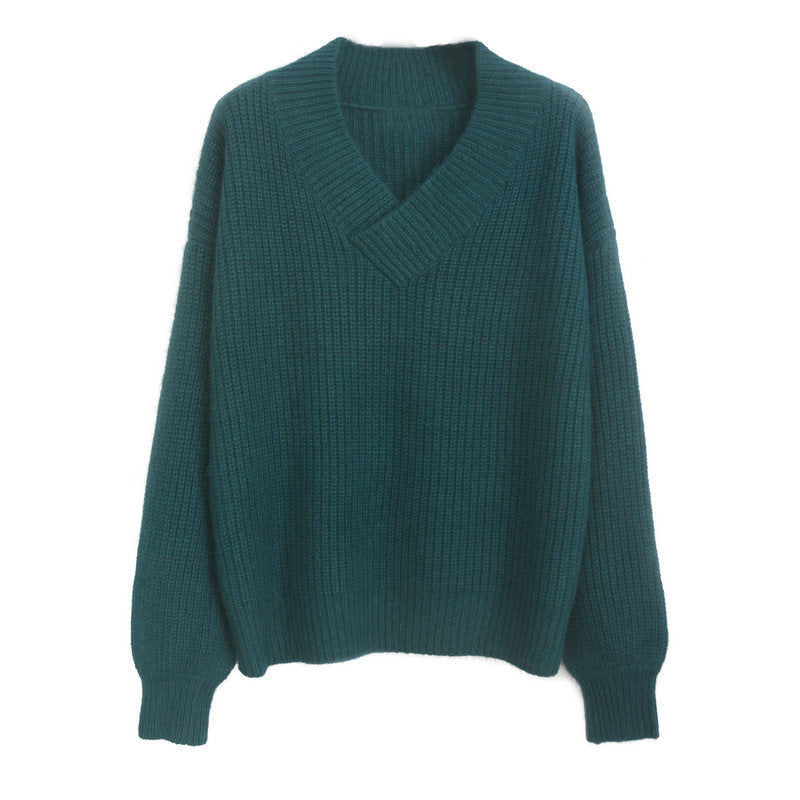 Pull Oversize Col V : Chaleur et Élégance Décontractée
