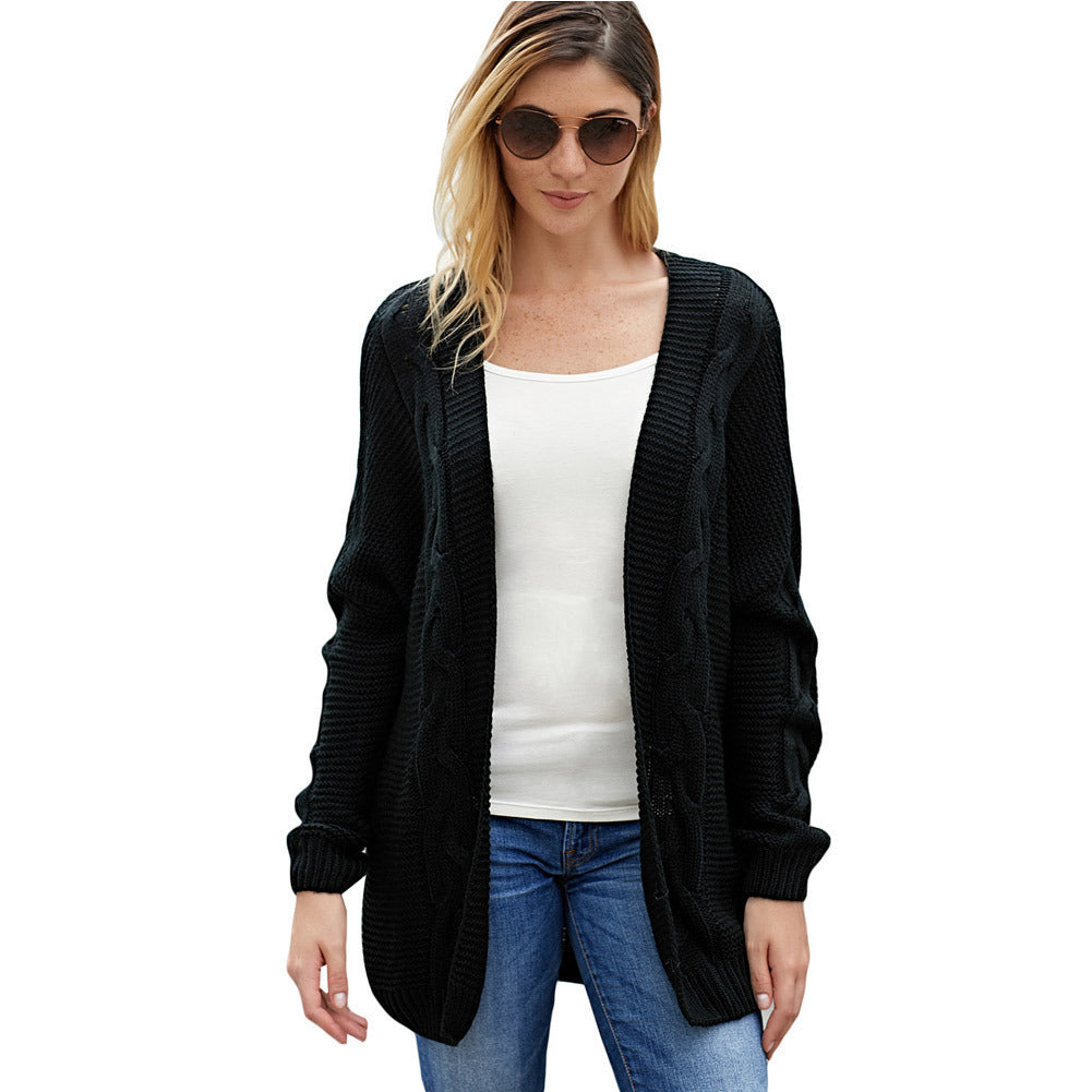 Cardigan Chauve-Souris Tricoté À Côtes : Confort Ample et Élégance Plus-Size