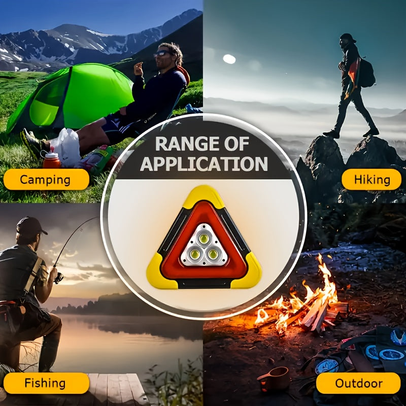 Triángulo de Emergencia Solar – 5 Modos, Recargable USB