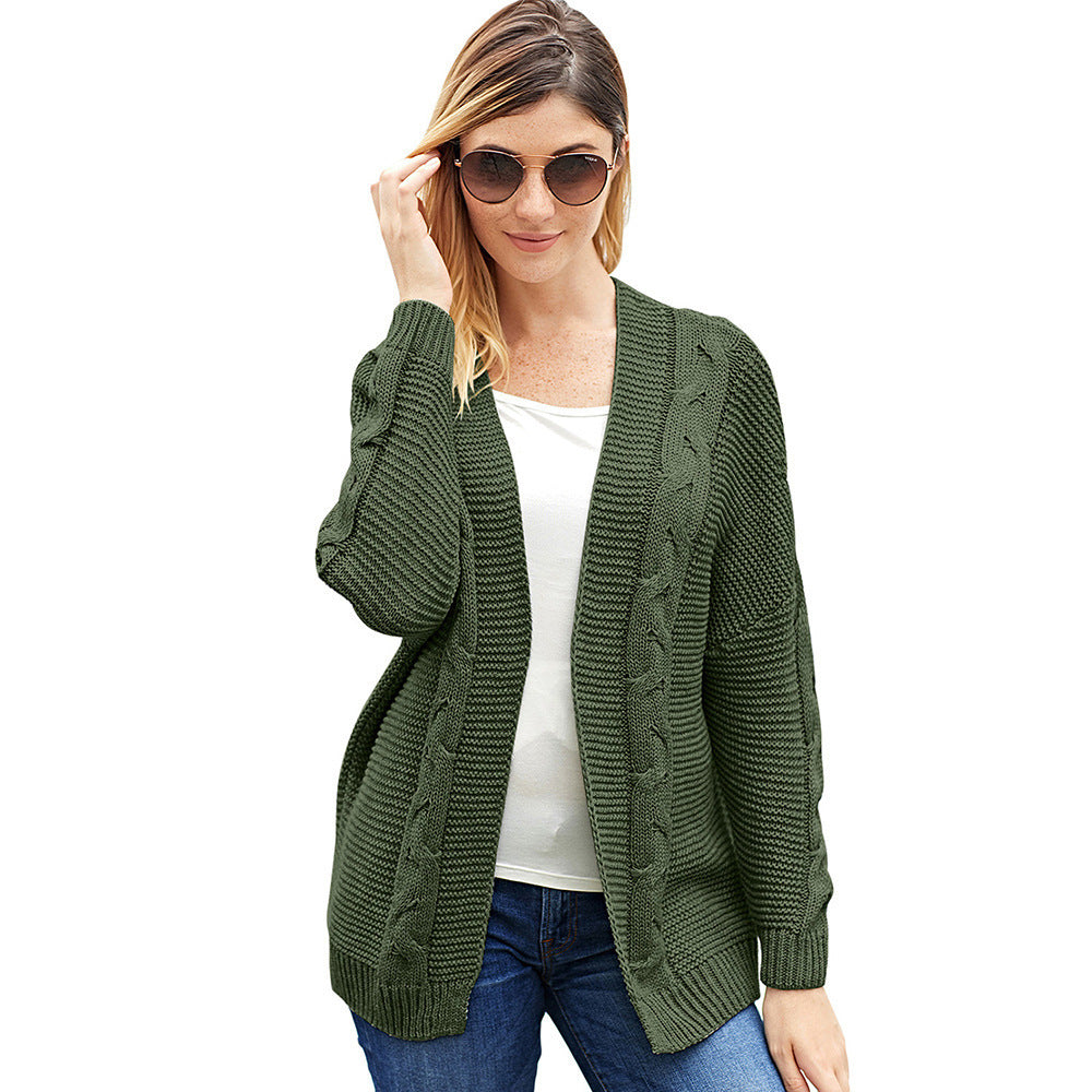 Cardigan Chauve-Souris Tricoté À Côtes : Confort Ample et Élégance Plus-Size