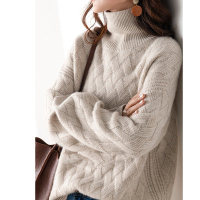 Pull Col Roulé Épais et Élégant pour Femme