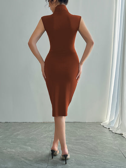 Robe Midi Élégante  à Col en V