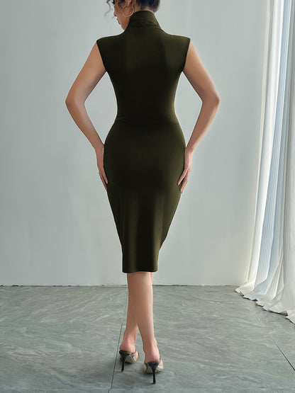 Robe Midi Élégante  à Col en V