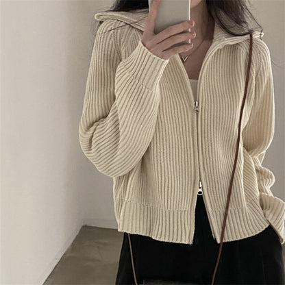 Cardigan Tricoté Décontracté Femme