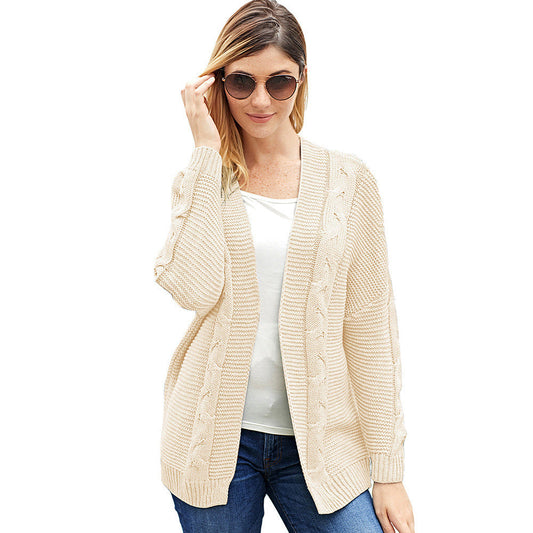 Cardigan Chauve-Souris Tricoté À Côtes : Confort Ample et Élégance Plus-Size