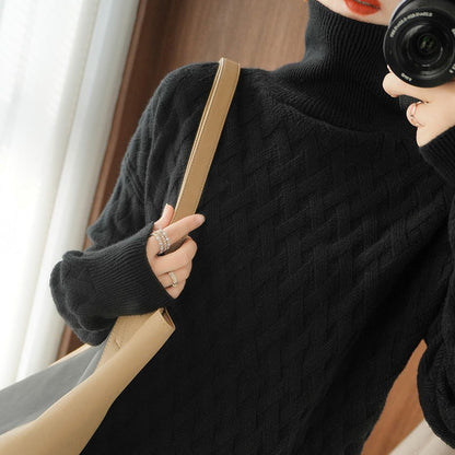 Pull Col Roulé Épais et Élégant pour Femme